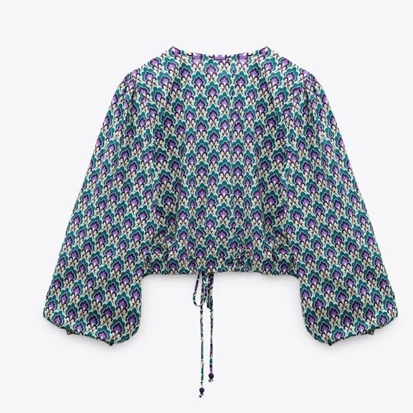 ZARA PRINTED COTTON TOP - Picture 14 of 15